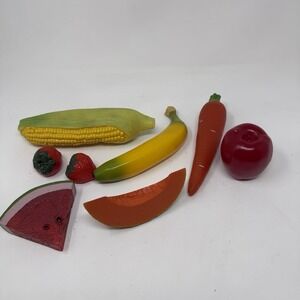 Vintage Toy Food Lot  Pretend Play Kitchen Props Realistic Fruit Vegetables